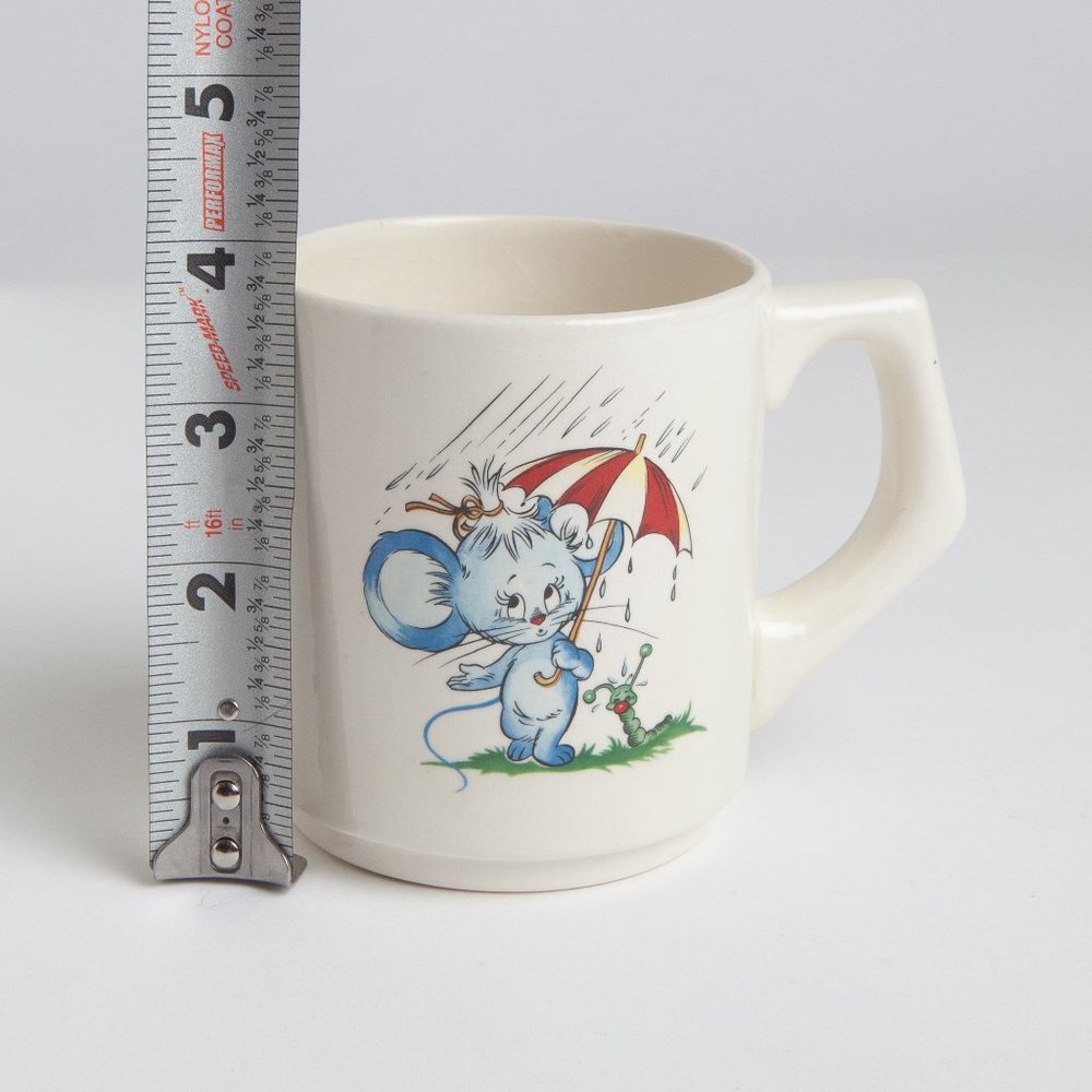 Vintage Mouse With Umbrella Ceramic Mug Coffee Cup Cute Cartoon Mouse - Picture 13 of 16